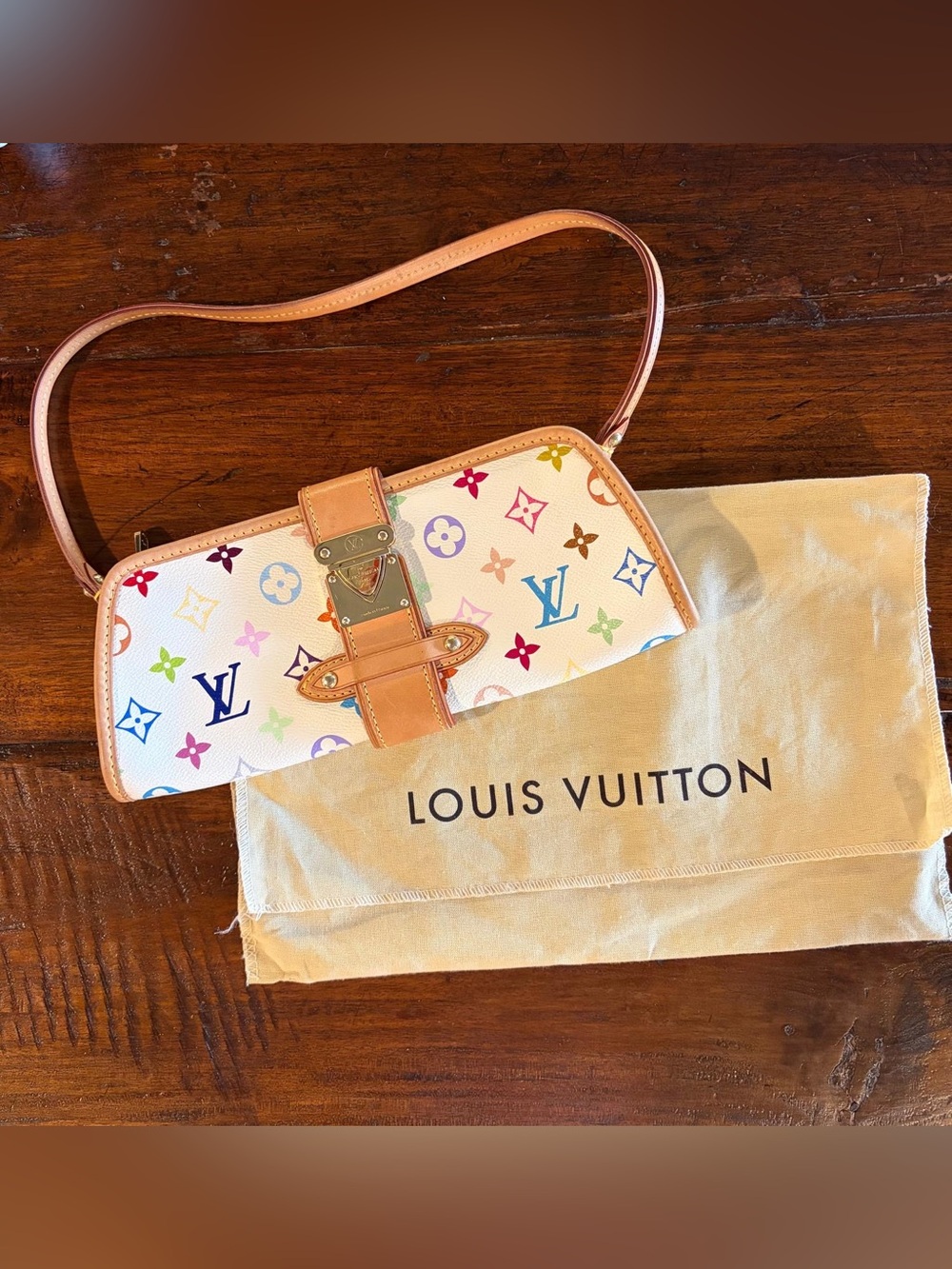 Louis Vuitton Shirley Murakam Monogram White Canvas Shoulder Bag